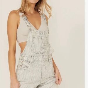 Free People Ziggy Railroad Overalled Blue and White Striped — MEDIUM. Worn once.